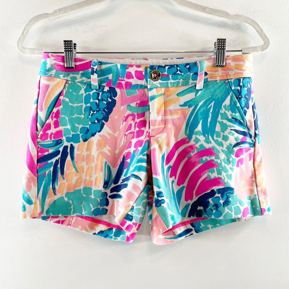 Lilly Pulitzer Callahan Chino Shorts Tropical Leaf Print Multicolor 2